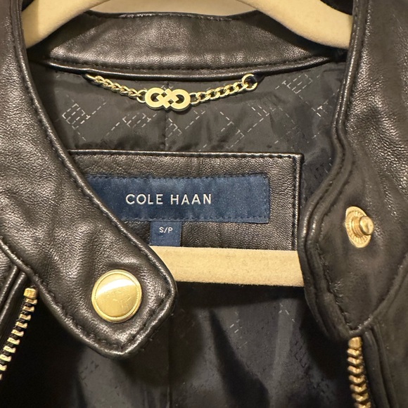 Cole Haan Black Leather Jacket - Picture 3 of 6